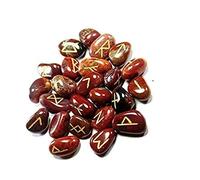 DENMOUS Red Jasper Tumbled Rune Set Healing Reiki Tumble Stones Pouch 25 Pc By Reiki Healing-B0CQG7PHDN