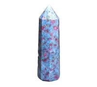 DENMOUS Ruby In Kyanite Stone Tower Wand Crystal Healing Natural Reiki Carved Stone (80 To 100 Gram)-B0B42JWP-00
