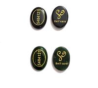 DENMOUS Set Of 2 Zibu Self Care Angelic Zibu Symbol Engraved Natural Green Jade And Black Tourmaline Crystal For Reiki Healing-B0CJFTXYDNM