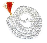 DENMOUS Shivalays Natural Clear White Quartz Mala (Sphatik) 108 Beads | Energizing Crystal And Sacred Seed Mala For Meditation And Spiritual Healing-B0CKQYJD41