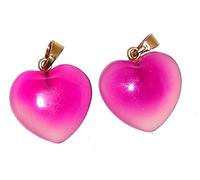DENMOUS Shivanjali Plus Gems - Heart Shape Onyx Gemstone Charms Healing Stone Beads Love Pendant With One Chain Size - 20 Mm X 22 Mm X5.75 Mm Approx (Combo Pack)-B09CQKNH-AMZ