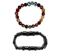 DENMOUS Shreenathji Lucky Astro-Charm Multi Tiger Eye With Evil Eye Brecelet & Helth Care Megnetic Band For All-B0CTXD9J41