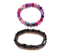 DENMOUS Shreenathji Lucky Astro-Charm Multi Tiger Pink Rose Evil Eye Brecelet & Helth Care Megnetic Band For All-B0CTX8TH41
