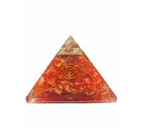 DENMOUS Spiritual Elementz Reiki Charged Chakra Healing Orange Pyramid (3 * 3 Inch) With Clear Crystal Gemstone Copper Metal/Emf Protection Meditation Yoga Energy Generator.-B07HRYZS-01