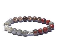 DENMOUS Stone Bracelets For Changing Belief System Stone Bloodstone, Smoky Quartz, Labradorite 8 Mm Bead Natural Reiki Healing Crystal Chakra Balancing Vastu Meditation Stone-B08BP3JS-DNM