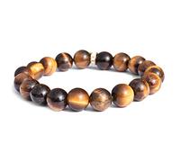 DENMOUS Tiger Eye 10 Mm Round Beads Bracelet Metaphysical Vastu Reiki Crystal Healing Natural Stone-B08QVLMG-DNM