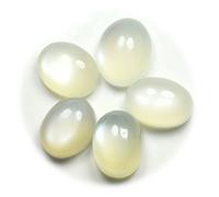 DENMOUS White Moonstone Gemstone 22 Carat Natural Genuine Loose 5 Pcs Wholesale Lot For Jewelry Making-B073CJ8200