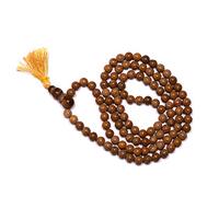 DENMOUS Yellow Jasper Lab Certified Jaap Mala 108 Beads + Guru Bead Semiprecious Stone Intellectual Peace Chakra Healing Crystal Reiki Healing (Size 6 Mm)-B08V5GXLR1