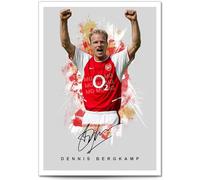 Dennis Bergkamp North London Legend Signed Photo Poster A4/A3 Print Picture Display Framed Autograph Memorabilia Gift Football Fans Netherlands (Grey A4 print unframed)