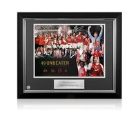 Dennis Bergkamp Signed Arsenal Football Photo: 49 Unbeaten. Deluxe Frame