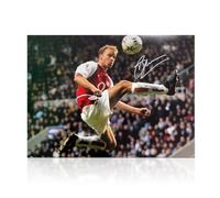 Dennis Bergkamp Signed Arsenal Football Photo: The Statue