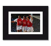Dennis Bergkamp, Thierry Henry & Robert Pires - Arsenal Signed 8x6 Inch Mounted Photo Print - Pre Printed Signature - Football Autograph Memorabilia, Ready To Be Framed
