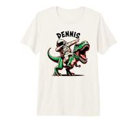 Dennis Dabbing Astronaut on a Dinosaur Cartoon Premium T-Shirt