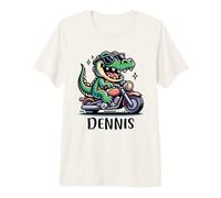 Dennis Fun Alligator Motorcycle Design for Boys Name Dennis Premium T-Shirt