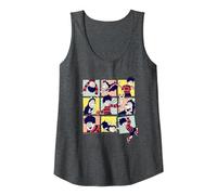 Dennis & Gnasher Grid of Fun Tank Top, Women, Dark Heather Grey, Small