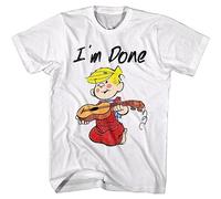 Dennis The Menace Smashed Guitar Men's T Shirt I'm Done Rock Hero Comic Cartoon(Medium)