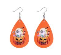 DENNSHH Holiday Leather Earrings - Multi-Festival Styles for American Parties | Patriotic, Spooky & Festive Designs with Hypoallergenic Hooks, Lightweight Water-Resistant Wear, Leather, No Gemstone
