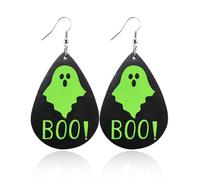 DENNSHH Holiday Leather Earrings - Multi-Festival Styles for American Parties | Patriotic, Spooky & Festive Designs with Hypoallergenic Hooks, Lightweight Water-Resistant Wear, Leather, No Gemstone