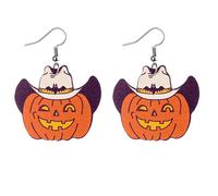 DENNSHH Holiday Leather Earrings - Multi-Festival Styles for American Parties | Patriotic, Spooky & Festive Designs with Hypoallergenic Hooks, Lightweight Water-Resistant Wear, Leather, No Gemstone