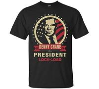 Denny Crane The President Lock n Load Men's Black Tee Shirt(X-Large)
