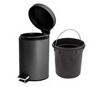 Denny International 3 Litre Stainless Steel Pedal Bin for Kitchen Bathroom Toilet Rubbish Tray (Black)