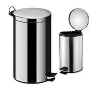 Denny International 30 Litre Stainless Steel Pedal Bin for Kitchen Bathroom Toilet Rubbish Tray - (66cm x 29cm) Silver