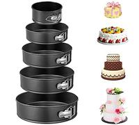 Denny International 5pc Springform Cake Mould Tray Non Stick for Baking Perfect for Wedding Birthday Parties