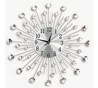 Denny International Crystals® Diamante Jewelled Bead Indoor Wall Clock Sunburst Home Living Room Decor