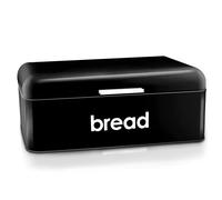 Denny International Retro Style Steel Bread Bin Kitchen Food Loaf Storage In 3 colours (Black)