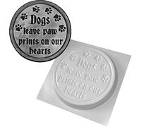 dennycraftmoulds Dogs Leave Paw Prints On Our Hearts Concrete Garden Mould Pet Grave Marker Reusable Plastic ABS Mold