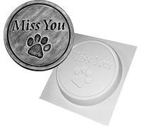 dennycraftmoulds Miss You Paw Print Mould Reusable ABS Plastic Mold For Making Concrete Garden Pet Memorial Grave Marker Stones