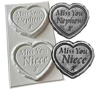 dennycraftmoulds Nephew Niece Miss You Small Concrete Moulds Grave Markers Memorial Stones Hearts