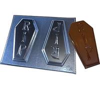 dennycraftmoulds RIP Coffin Chocolate Bar Moulds Reusable Plastic Halloween Molds Make 110g Bars, Transparent (4559)
