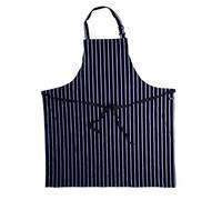 Denny's DP85A Striped Bib Apron with Adjustable Halter, Navy