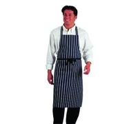 Denny's Navy Blue Butchers Stripe Apron 100% Cotton *LONG TIES*DP85AQ