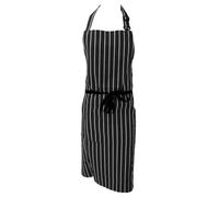 Dennys Unisex Cotton Striped Workwear Butchers Apron (One Size) (Black/White)