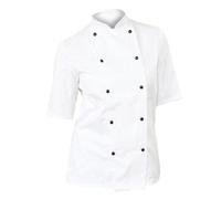Dennys Womens/Ladies Lightweight Short Sleeve Chefs Jacket / Chefswear (M) (White)