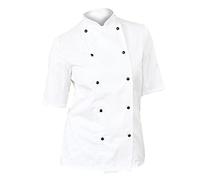 Dennys Womens/Ladies Lightweight Short Sleeve Chefs Jacket / Chefswear (M) (White)