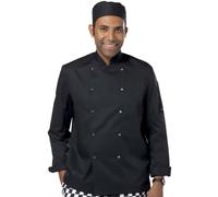 Dennys Women's Press Stud Long-Sleeved Chef Jacket in Black | Size: XS Dennys Black XS