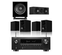 Denon AVRS970H 8K 7.2 Ch Dolby Atmos AV Receiver with Wharfedale Diamond 12.1i HCP 5.1 Speaker Package - Black