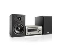 Denon D-M41DAB Mini HiFi System, CD Player with Speakers, Audio Receiver, Bluetooth, 2x30W, Subwoofer PreOut, FM Radio/DAB/DAB+, 2x Optical Inputs, Headphone Output - Silver
