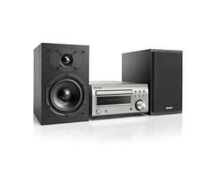 Denon D-M41DAB Mini Hifi System, CD Player with Speakers - Silver | Audio Receiver, Bluetooth, 2x30W + Subwoofer PreOut, FM Radio/DAB/DAB+ Tuner, 2x Digital Optical Input & 1x Headphone Output
