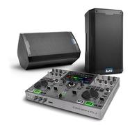 Denon DJ PRIME GO+ DJ Controller and ALTO TS410 Powered PA Speakers Pair for Live Music, DJ sets, Events, Music production