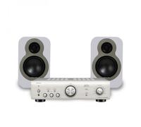 Denon PMA-600NE Silver & Q Acoustics 3010c Speakers White Hi-Fi Bundle