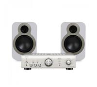 Denon PMA-600NE Silver & Q Acoustics 3020c Speakers White Hi-Fi Bundle