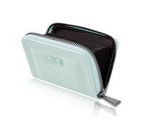 Denovin Credit Card Holder, Coquette Cute Bow Ladies Card Wallet, Business Card Holder Small Wallets Woman for Cash, Key, Change, ID Card, Blue, Minimalist