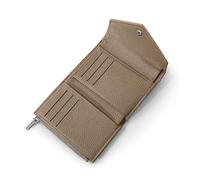 Denovin Wallet Women, Envelope Small Wallets Woman, Ladies Bifold Wallet with Zipper Coin Pouch for Cash Card, Brown, Minimalist