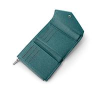 Denovin Wallet Women, Envelope Small Wallets Woman, Ladies Bifold Wallet with Zipper Coin Pouch for Cash Card, Blue, Minimalist