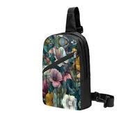 Dense Floral Pattern Backpack Satchel Multi-Purpose Chest Bag Trekking Waterproof Satchel