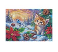 Dense Flower Cat Family 300 Pieces Jigsaw Puzzles Cute Pets Warm The Heart For Men Educational Decompression Adults Anxiety Memory Care Mothers Valentines Cardboard 300 PCS